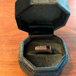 Silver ring with gemstones. Size seven or so. Unique, gemstones, silver, ring.